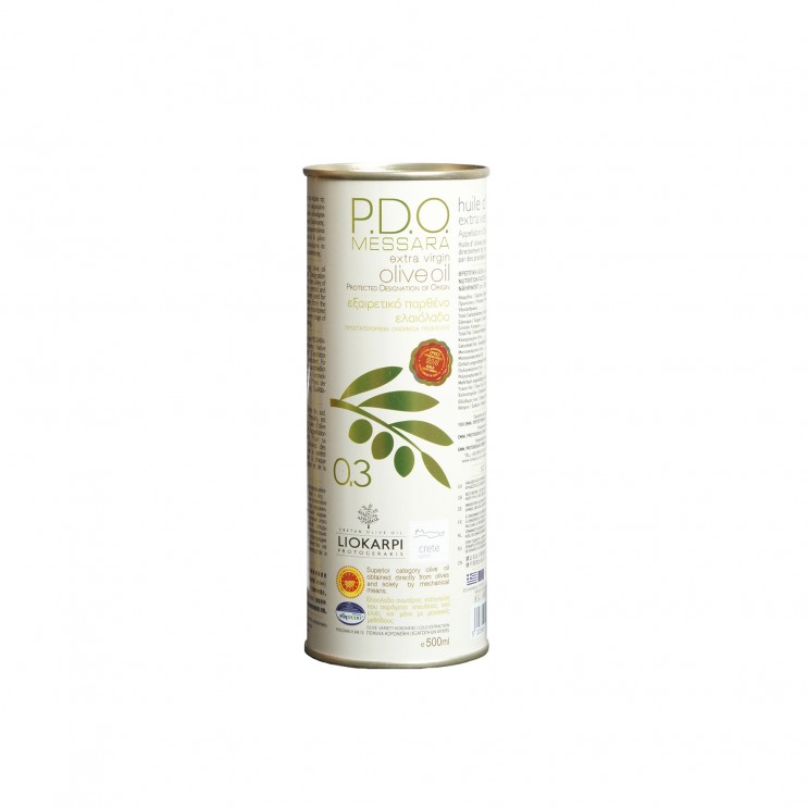 0.3 Εξαιρετικό Παρθένο Ελαιόλαδο PDO Messara 500ml Μεταλλικό κουτί