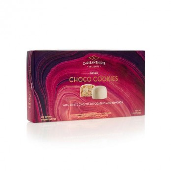Choco Cookies with White Chocolate Coating and Almonds 200gr Chrisanthidis