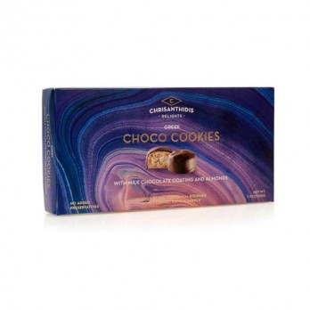 Choco Cookies with Milk Chocolate Coating and Almonds 200gr Chrisanthidis