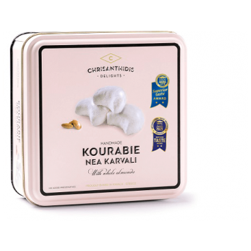 Κουραμπιές με ολόκληρα Αμύγδαλα 450γρ Μεταλλική Συσκευασία Χρυσανθίδης