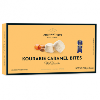 Kourabie Caramel Bites with Almonds & Brown Sugar 200gr Chrisanthidis