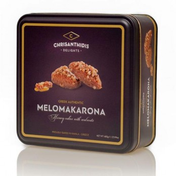 Melomakarona with Honey & Walnuts metal box 680gr Chrisanthidis