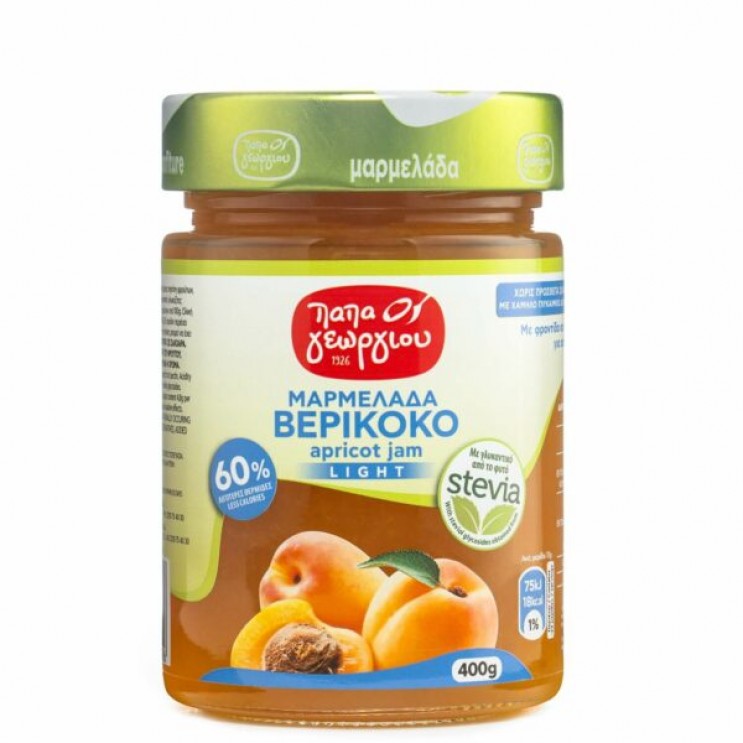 Μαρμελάδα Stevia Βερίκοκο βάζο 400γρ