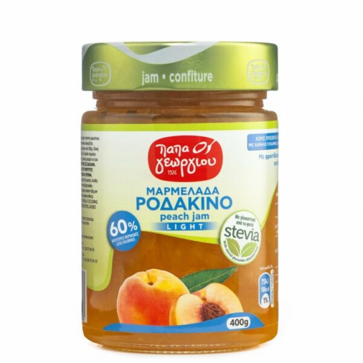 Μαρμελάδα Stevia Ροδάκινο βάζο 400γρ