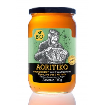 Μέλι Κρήτης ΒΙΟ Αορίτικο Θυμάρι, Πέυκο & Άγρια βότανα 950γρ Μέλι Κρήτης ΒΙΟ Αορίτικο Θυμάρι, Πέυκο & Άγρια βότανα 950γρ