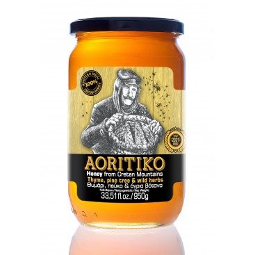 Μέλι Κρήτης Αορίτικο Θυμάρι, Πεύκο & Άγρια βότανα 950γρ