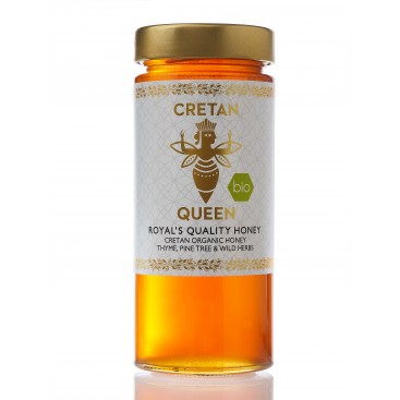 Μέλι Κρήτης bio Cretan Queen Θυμάρι, Πεύκο, Άγρια Βότανα 400γρ
