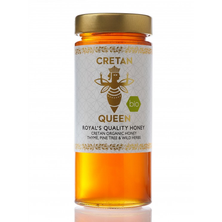 Μέλι Κρήτης bio Cretan Queen Θυμάρι, Πεύκο, Άγρια Βότανα 400γρ