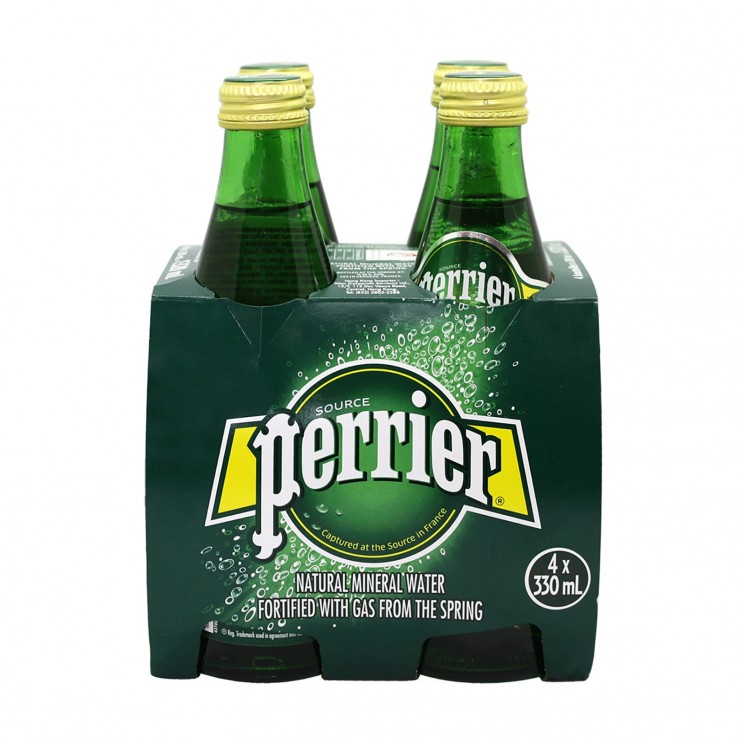 PERRIER Ανθρακούχο Φυσικό Μεταλλικό Νερό γυάλινη φιάλη (6(4x330ml)