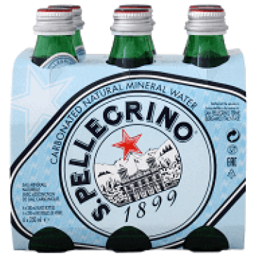 S.PELLEGRINO Ανθρακούχο Φυσικό Μεταλλικό Νερό γυάλινη φιάλη (4(6x250ml)