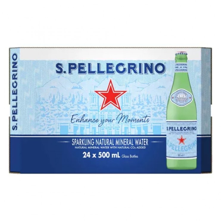 S.PELLEGRINO Ανθρακούχο Φυσικό Μεταλλικό Νερό γυάλινη φιάλη (24x500ml) S.PELLEGRINO Ανθρακούχο Φυσικό Μεταλλικό Νερό γυάλινη φιάλη (24x500ml)