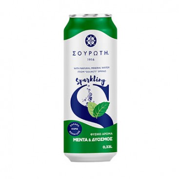 Σουρωτή Ανθρακούχο Φυσικό Μεταλλικό Νερό Μέντα & Δυόσμος κουτί 330ml