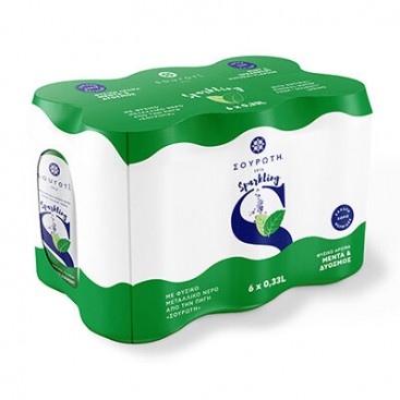 Σουρωτή Ανθρακούχο Φυσικό Μεταλλικό Νερό Μέντα & Δυόσμος κουτί 330ml