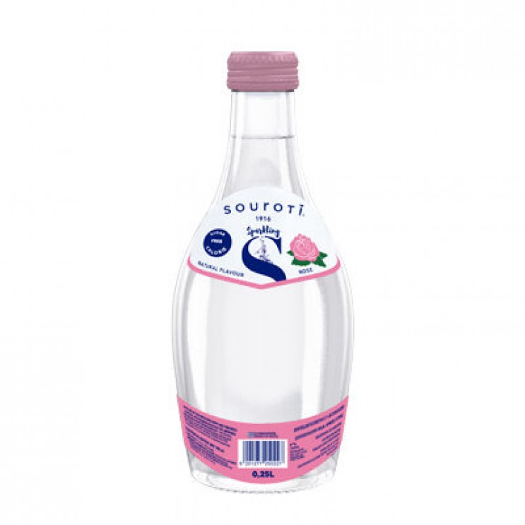 Σουρωτή Ανθρακούχο Φυσικό Μεταλλικό Νερό Τριαντάφυλλο γυαλί 250ml