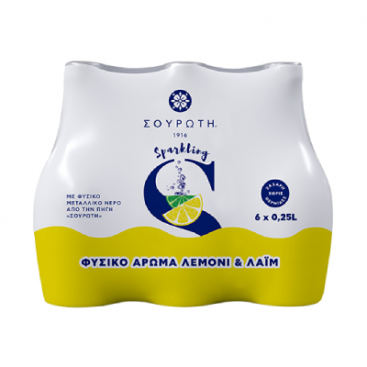 Σουρωτή Ανθρακούχο Φυσικό Μεταλλικό Νερό Λεμόνι & Λαϊμ γυαλί 250ml
