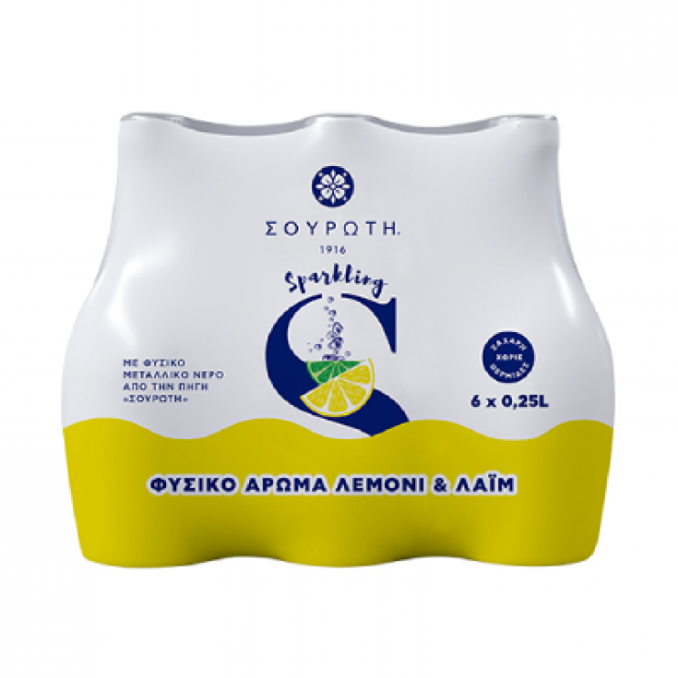 Σουρωτή Ανθρακούχο Φυσικό Μεταλλικό Νερό Λεμόνι & Λαϊμ γυαλί 250ml