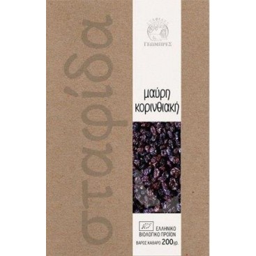 Βιολογική Μαύρη Κορινθιακή Σταφίδα ΓΕΩΜΠΡΕΣ 200γρ